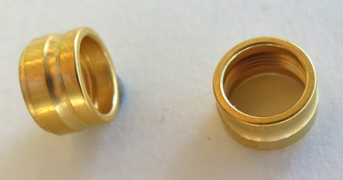 ITEM #MAN 100 FRONT RINGS: NEWLY MANUFACTURED PART FOR FRONT END OF MAN 100. THE RING IS MADE OF A 50 MICRON LAYER OF GOLD PLATTING WITH A COPPER FLASH UNDERNEATH. This replaces the frequently coroded front end of Man 100 Pens.